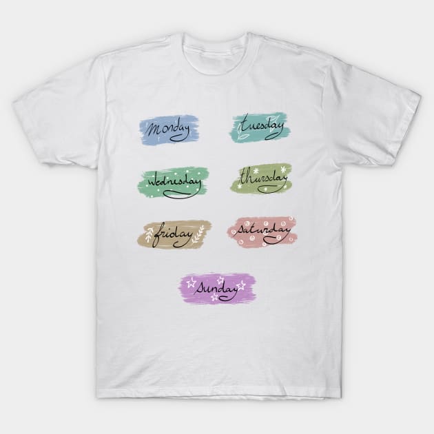 Colorful days of the week T-Shirt by Drawingbreaks